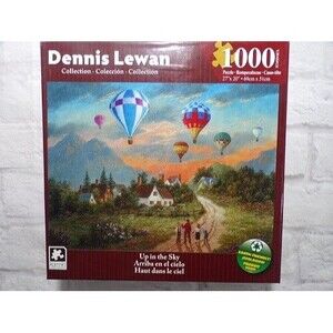 Karmin Dennis Lewan Jigsaw Puzzle "Up In The Sky" Hot Air Balloons 27 x 20 NEW